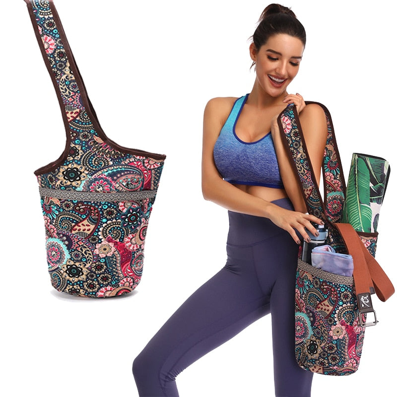 Fashion Yoga Mat Bag Canvas Large Size Zipper Pocket