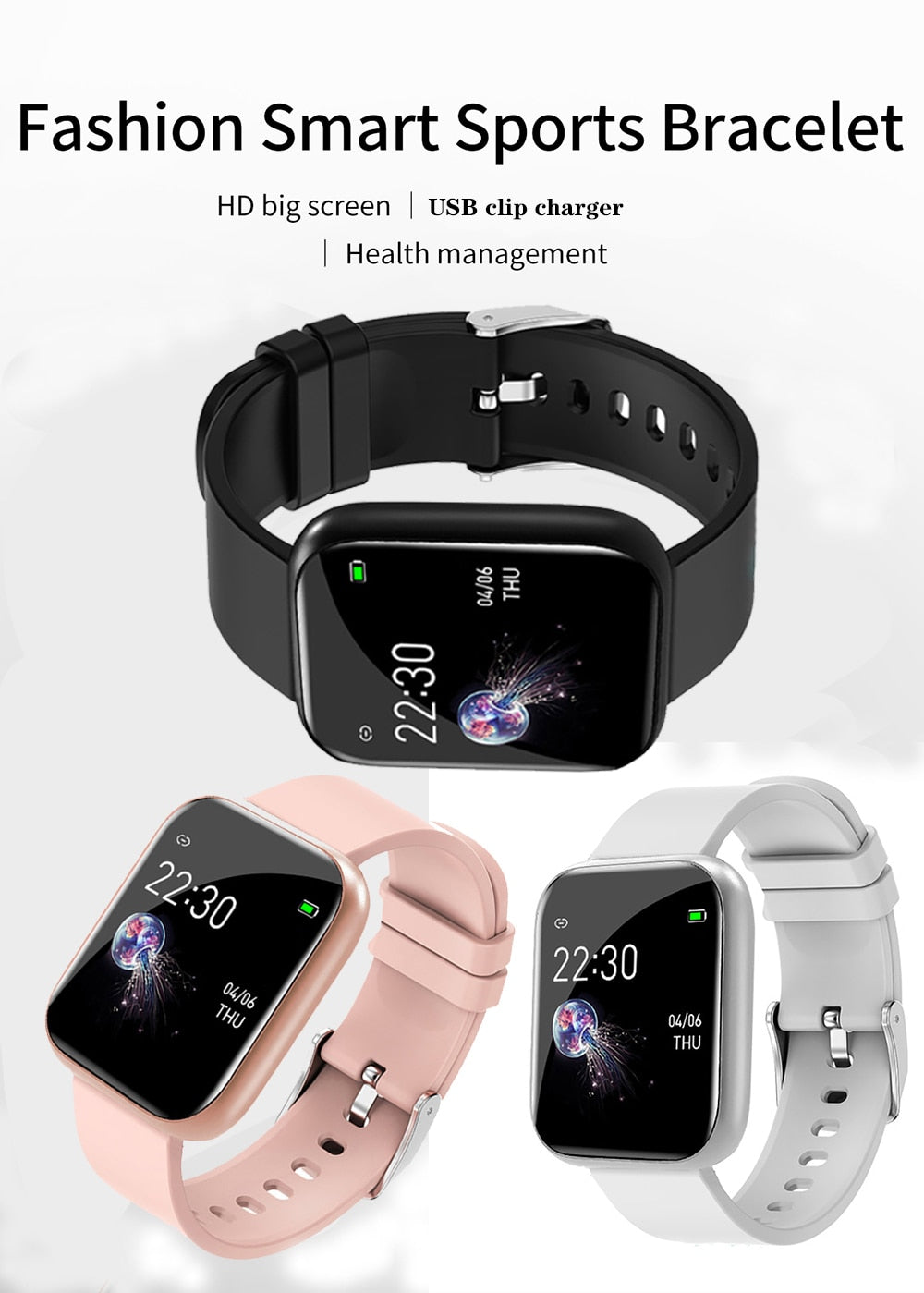 Waterproof Smart Heart Rate Monitor Fitness Tracker