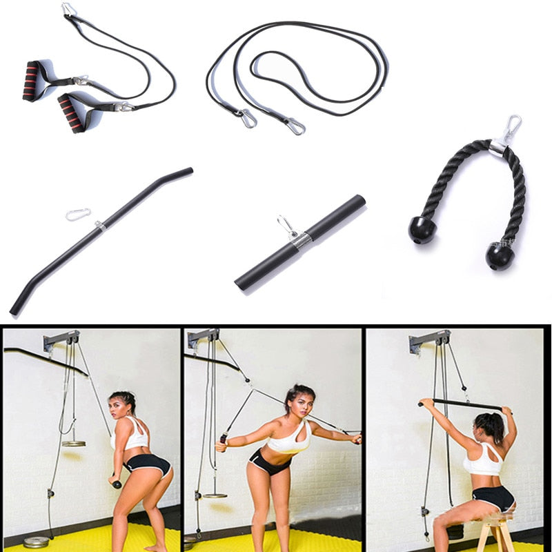 Gym Fitness Accessories Cable Lat Pull Down Equipment