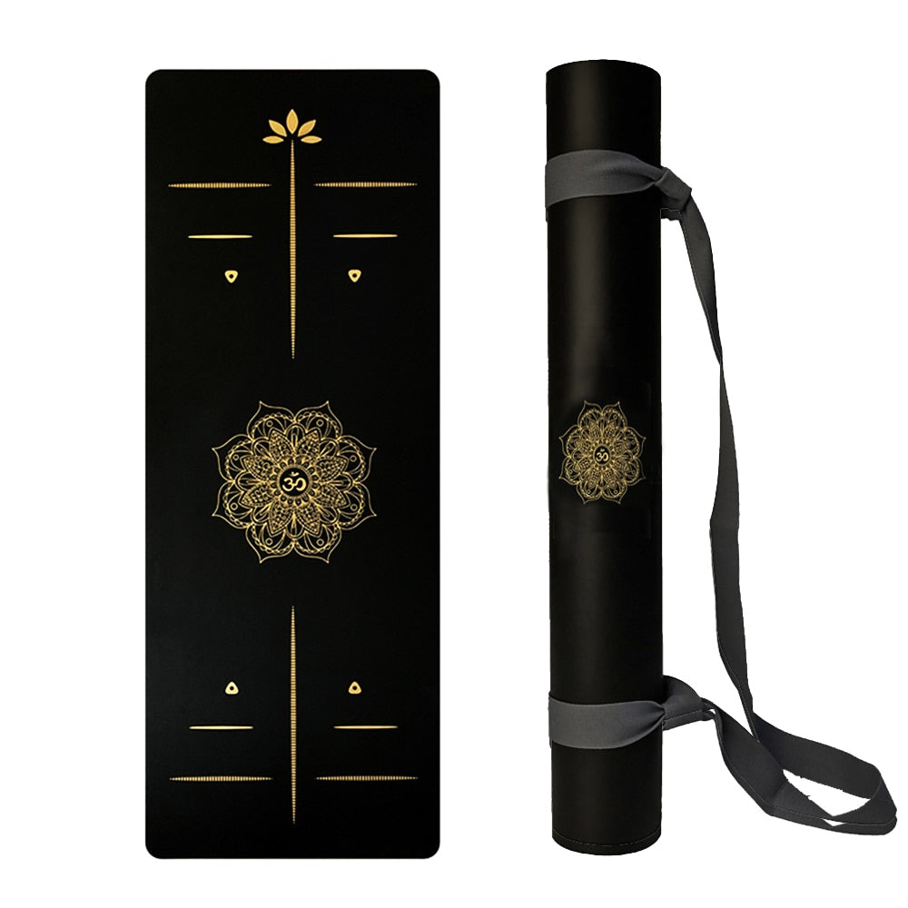 6Ft Rubber Hot Yoga Mat With Position Line