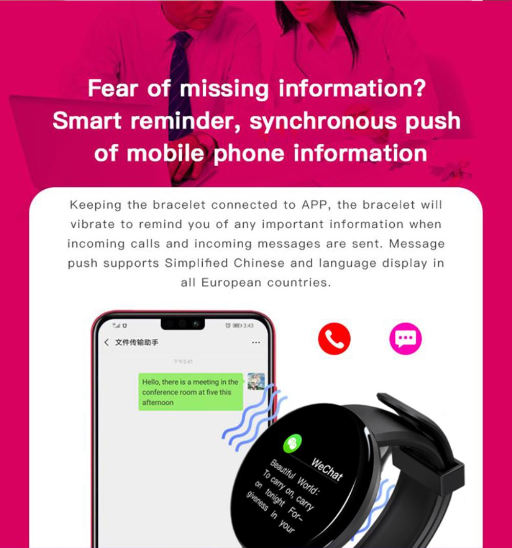 Smart Watch Round Blood Pressure Heart Rate Monitor