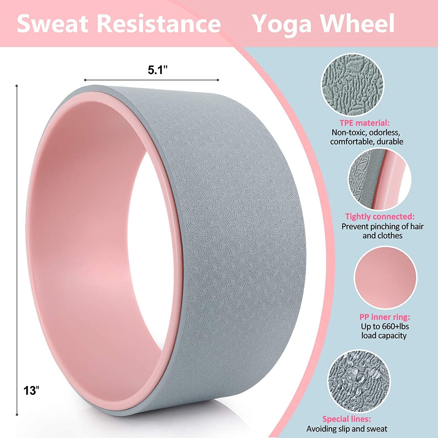 Yoga Roller Wheel Back Exercise Waist Fitness Accessories